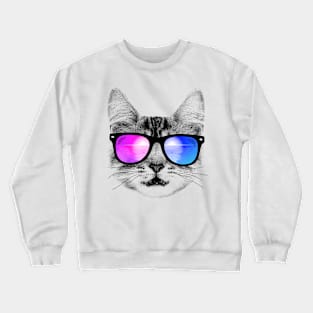 House cat in the beach Crewneck Sweatshirt